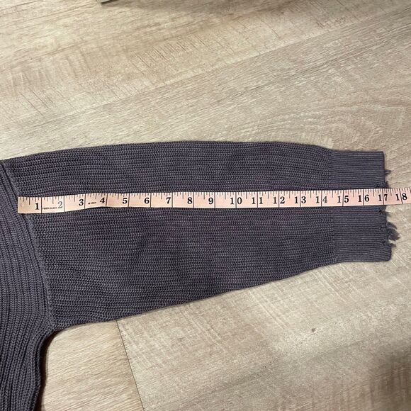 Pistola Eva Oversized Distressed Purple Cotton Sweater, size S - Picture 9 of 10